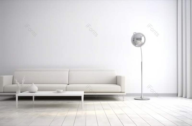 白色简约装修风格的房屋室内白色的沙发灯具和桌子,高清,摄影图,摄影图片,图片大全,摄影图免费下载